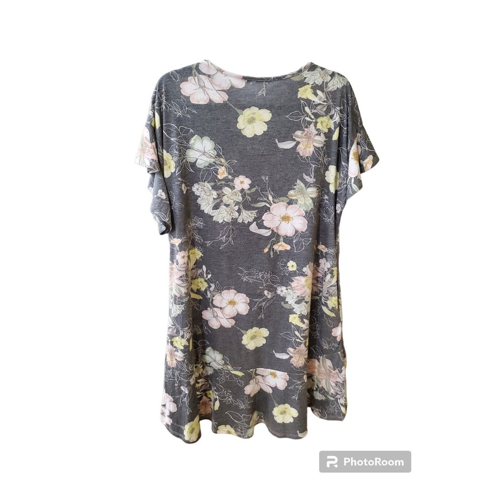 Annabelle Lightweight Gray Floral Knee Length Dress Size Medium - Picture 3 of 3